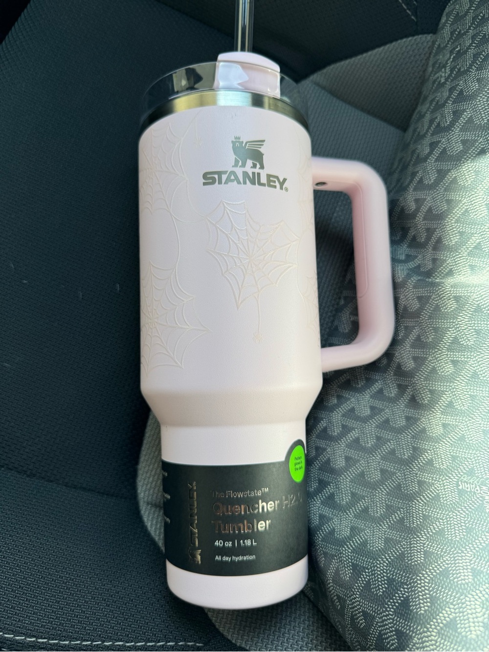 Stanley glow In the dark with spider webs Light Pink Tumbler 40 oz